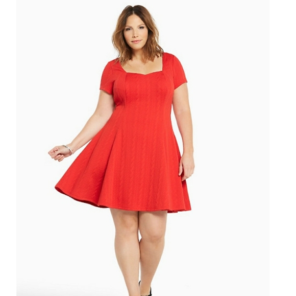 Textured Knit Skater Dress - Picture 1 of 6